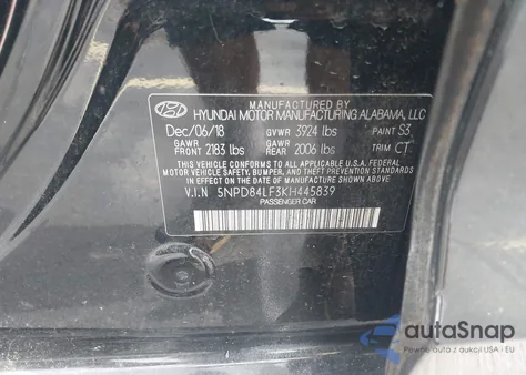 2019 Hyundai Elantra Value Edition из США, поврежденный, VIN 5NPD84LF3KH445839